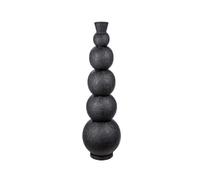 Casablanca Jarrón Decorativo Grande de Suelo, Moderno jarrón XL de Hierro, para decoración de salón, jarrón para Flores de Hierba de Las Pampas, Color: Negro, Altura 76 cm