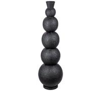 Casablanca Jarrón Decorativo Grande, jarrón de Suelo, Moderno XXL de Hierro, decoración para salón, jarrón para Flores de Hierba de Las Pampas, Color: Negro, Altura 112 cm