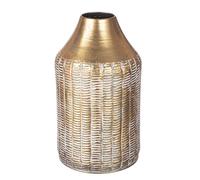 Casablanca Jarrón Decorativo Grande, Moderno jarrón de Metal, decoración de Hierba de Las Pampas, salón, Regalo de cumpleaños, Color: Dorado, Altura 39 cm