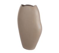 Casablanca Jarrón Decorativo, jarrón de Flores Impermeable de Aluminio, decoración para el salón, otoño, Navidad, Regalo de cumpleaños, Color Beige y marrón, Altura 33 cm