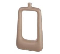 Casablanca Jarrón Grande Perforado - jarrón Decorativo Cuadrado de Aluminio - Decoración de salón otoño - Decoración Navidad Regalo cumpleaños - Color: Beige Marrón - Altura 41 cm