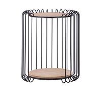 Casablanca Mesa Auxiliar Redonda - Mesa de Centro pequeña de Metal con 2 Placas de Madera - Espacio de Almacenamiento - Diámetro 39/44 cm de Altura 51,5 cm