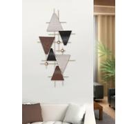 Casablanca modernes Design Bandiera - Relieve para pared (metal, brillante y estructurado, 38 x 78 x 4 cm), color antracita, beige y marrón