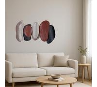 Casablanca modernes Design Bueno - Relieve de metal texturizado, color antracita, marrón y crema, 44 x 78 x 7 cm