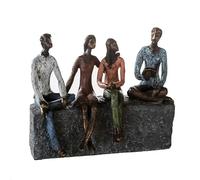 Casablanca modernes Design Figura Decorativa de Poli Bronce, Multicolor, Altura 21 cm