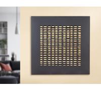 Casablanca modernes Design Relieve de pared Torus de metal, cuadrado, negro mate, 80 x 80 x 5 cm