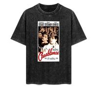 Casablanca Movie Poster Men's T-Shirt Unisex Black Cotton Hip Hop Print tee Shirts XXL