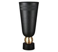 Casablanca NAMA Jarrón - Aluminio - Negro Craquelado - Cónico - Altura 40 cm x 17 cm de diámetro