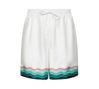 Casablanca - Pantalones Cortos Cintura Elástica Estampado Ola - Shorts - Hombre - Blanco - L -