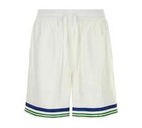 Casablanca - Pantalones Cortos con Cordón de Ajuste en Sarga de Seda - Shorts - Hombre - Blanco - M -