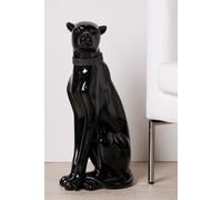 Casablanca - Panther Negro XL Con Strass-Halsband Plata Escultura Figura 20576