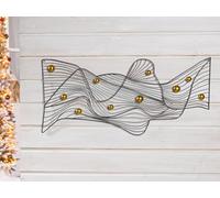 Casablanca Pescara - Relieve de pared (metal, 37 x 80 x 3 cm), color negro mate