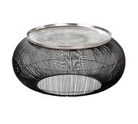 Casablanca Puntual - Mesa Auxiliar (Aluminio, Redonda, 31 x 64 cm), Color Negro y Plateado