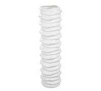 Casablanca Rillo - Jarrón cilíndrico de cerámica Blanco Mate, 58 cm de Alto, decoración del hogar, florero para decoración de Interiores