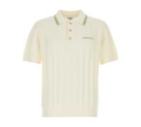 Casablanca - Tennis Boucle Long-Sleeve Polo Shirt - Tops - Hombre - Blanco - XL -