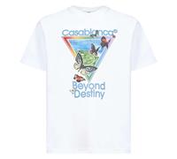 Casablanca - Tennis Club Beyond Destiny Short Sleeve T-Shirt - Tops - Hombre - Blanco - M -
