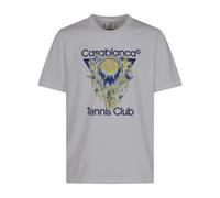 Casablanca - Tennis Club Icon Classic T-Shirt - Tops - Hombre - Blanco - L -
