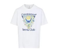 Casablanca - Tennis Club Icon Short Sleeve T-Shirt - Tops - Hombre - Blanco - XL -