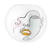 Casablanca Voir - Jarrón Decorativo (Resina, 21 x 25 cm), diseño de Cara, Color Blanco