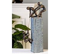 Casablance - Figura Decorativa de Poli (Bronce/Gris Oscuro, Altura 43 cm, Ancho 18 cm)