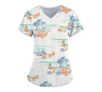 Casaca Sanitaria Mujer Uniforme Sanitario, Enfermera, clínica, enfermería, Ropa de Trabajo, Hospital, Camiseta, Blusa Informal de Manga Corta for Mujer, médico(Color10,M)