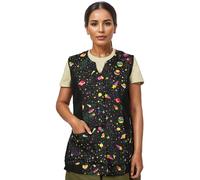 Casaca Señora Casaca con Dibujo Estrella para Limpieza Mujer Sin Manga con Cierre Botón, Uniforme Laboral Limpieza - XXL