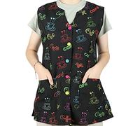 Casaca Señora Sin Mangas con Botón Uniforme Laboral Limpieza - con Dibujo Café XXXXL