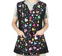 Casaca Señora Sin Mangas con Botón Uniforme Laboral Limpieza - con Dibujo Corazón XXL