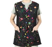 Casaca Señora Sin Mangas con Botón Uniforme Laboral Limpieza - con Dibujo Universo L