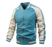 Casacos para Homem Abrigo - Chaqueta Deportiva Informal De Béisbol con Cuello Ajustado para Otoño E Invierno para (Blue XXXXL)