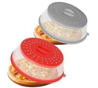 CasaCulina Paquete de 2 fundas plegables para microondas, tapa ventilada para microondas con agujero de gancho, protector de salpicaduras para plato, cuenco de platos, colador de frutas y verduras,