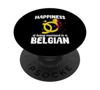 Casado con un diseño belga Esposa belga Marido belga PopSockets PopGrip Adhesivo