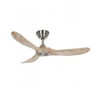 Casafan 312216 Eco Genuino Ventilador de Techo 122cm 7W Madera Maciza Natural/cromo Satinado