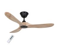 CasaFan 312218 Eco Genuino Ventilador de Techo con Mando a Distancia 7W Maciza Natural/Negro Mate