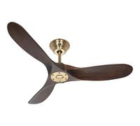 CasaFan 312276 Eco Genuino Ventilador de Techo con Luz y Mando 16W Nogal/Latón
