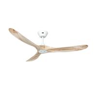 CasaFan 315214 Eco Genuino Ventilador de Techo con Mando a Distancia 14W 152cm Madera Natural/Blanco