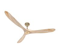 CasaFan 318018 Eco Genuino Ventilador de Techo con Mando a Distancia 30W 180cm Latón Pulido/Madera Natural