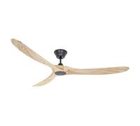 CasaFan 318018 Eco Genuino Ventilador de Techo con Mando a Distancia 30W 180cm Madera Maciza/Negro