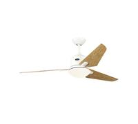 CasaFan Eco Aviatos 132 Ventilador de Techo con Luz y Mando 24W Blanco/Haya