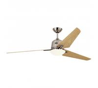 CasaFan Eco Aviatos 162 Ventilador de Techo con Luz y Mando 24W Cromo Satinado/Arce
