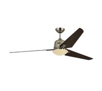 CasaFan Eco Aviatos 162 Ventilador de Techo con Luz y Mando 24W Cromo Satinado/Nuez