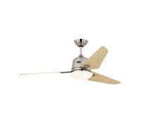 CasaFan Eco Aviatos BN-AH Ventilador de Techo con Motor DC Luz y Mando 24W Arce/Cromo Satinado