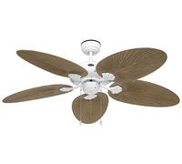 Ventilador de techo para exteriores con cadenas, clásico, para exteriores, color blanco/palmera