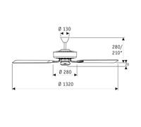 CasaFan Ventilador de techo Classic Royal 132 cromo/haya