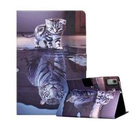 CASAFUNY Funda para Lenovo Tab M11 TB330 2024 Protectora Carcasa Cover Lenovo Tab M11 11 Pulgadas con Auto-Sueño/Estela para Lenovo Tab M11 2024, gato y tigre