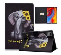 CASAFUNY Funda para Lenovo Tab M11 TB330 2024 Protectora Carcasa Lenovo Tab M11 11 Pulgadas con Soporte y Auto Sueño/Estela para Lenovo Tab M11 2024, Crisantemo Elefante