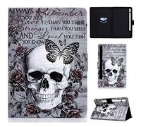 CASAFUNY Funda para Lenovo Tab P12 12.7 Pulgadas Protectora Carcasa Cover Lenovo Tab P12 TB-370F con Auto-Sueño/Estela para Lenovo Tab P12 2023, calavera