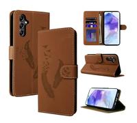 CASAFUNY Funda para Samsung Galaxy A55 5G Cover con Cierre Magnetica Tapa de Cuero PU Protectora Ranuras Tarjetas Carcasa para Samsung Galaxy A55 5G, Marrón