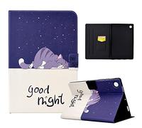 CASAFUNY Funda para Samsung Galaxy Tab A8 2022/2021 Protectora Carcasa Galaxy Tab A8 10.5" con Soporte y Auto Sueño/Estela para Samsung Galaxy Tab A8 SM-X200/X205/X207, Buenas Noches Gato