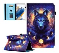 CASAFUNY Funda para Samsung Galaxy Tab A8 2022/2021 Protectora Carcasa Galaxy Tab A8 10.5" con Soporte y Auto Sueño/Estela para Samsung Galaxy Tab A8 SM-X200/X205/X207, Lobo Espacial